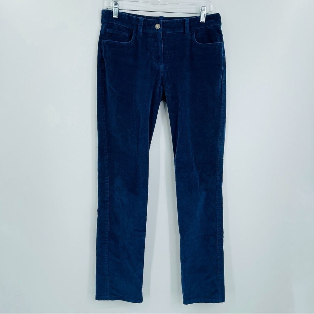 Brooks Bothers Corduroy Jeans Womens 4 Blue Mid Rise Stretch Preppy Straight Leg